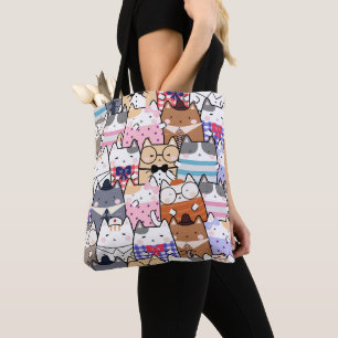 Tote Bag Cute et coloré Kawaii Motif de chat