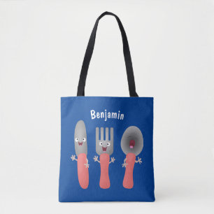 Tote Bag Cute fourche couteau et cuillère dessin de couvert