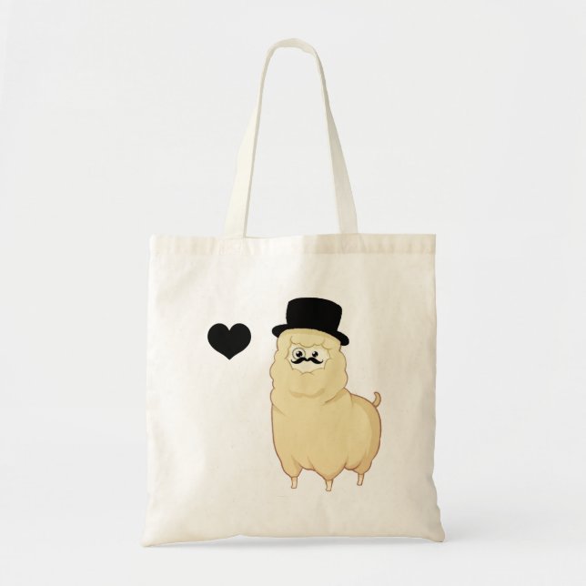 Tote Bag Cute Gentleman Alpaca (Devant)