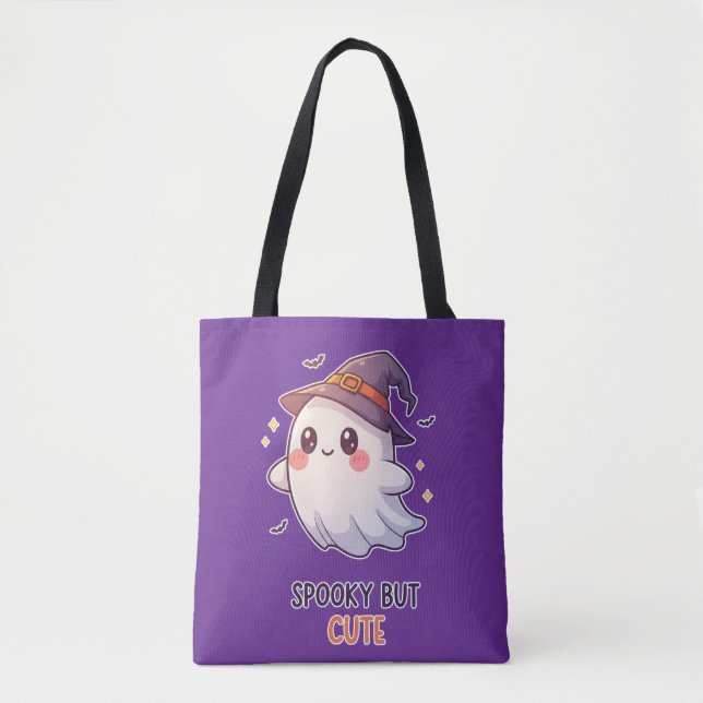 Tote Bag Cute Ghost Witch Halloween Spooky Cute (Devant)