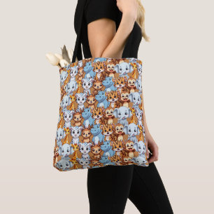 Tote Bag Cute girafe hippo jungle sauvage Motif safari