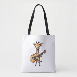 Tote Bag Cute Giraffe Jouer Guitare Giraffes Musicien Musi