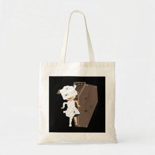 Tote Bag Cute Girl Mummy Coffin Halloween Design