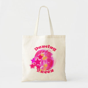 Tote Bag Cute Girl Rose Disco Ball Dancing Queen