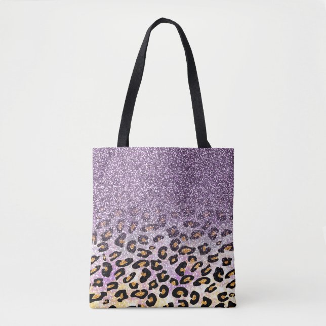 Tote Bag Cute girly tendance violet faux parties scintillan (Devant)