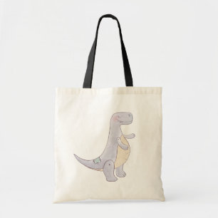 Tote Bag Cute Gray Tyrannosaure Rex Dinosaur Toy