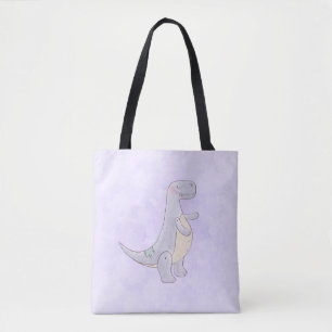 Tote Bag Cute Gray Tyrannosaure Rex Dinosaur Toy
