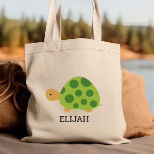Tote Bag Cute Green Turtle Kids' Personnalisé