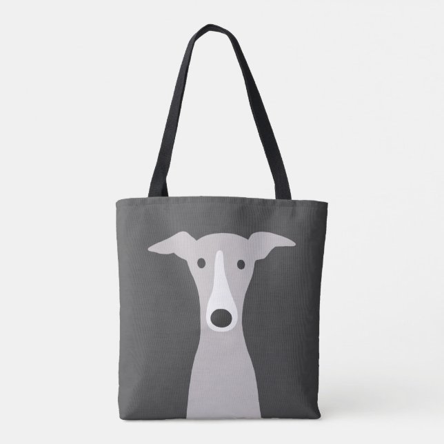 Tote Bag Cute Greyhound, Greyhound italien ou Chien Whippet (Dos)