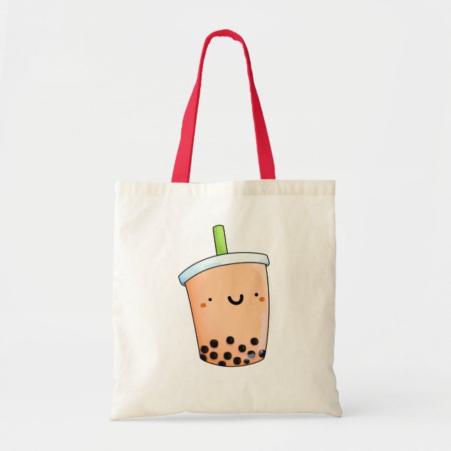 Tote Bag Cute Kawaii Boba Tea (Devant)