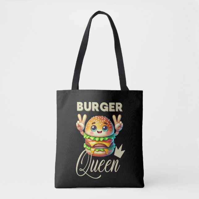 Tote Bag Cute Kawaii Hamburger (Devant)