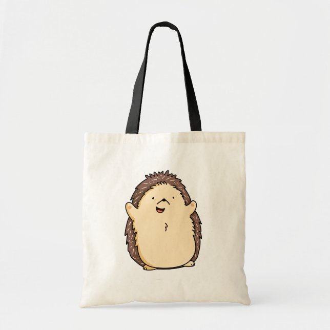 Tote Bag Cute Kawaii Hedgehog (Devant)