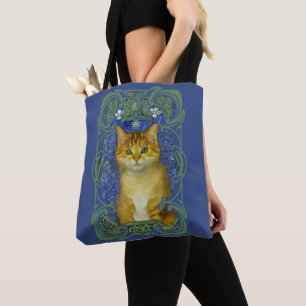 Tote Bag Cute Kitten au style Art Nouveau Vintage
