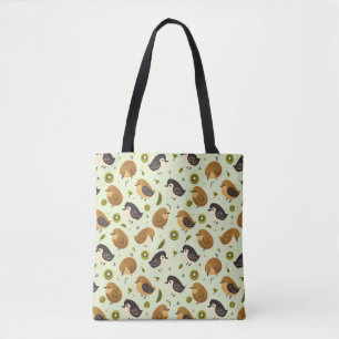 Tote Bag Cute Kiwi Birds Motif