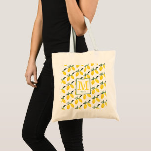 Tote Bag Cute Lemon Monogram  