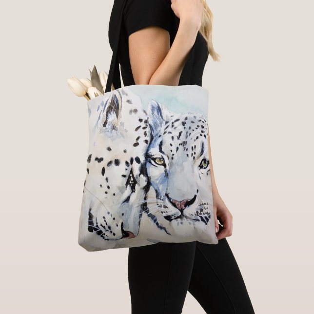 Tote Bag Cute léopards blancs (De près)