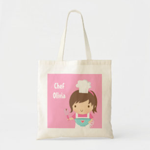 Tote Bag Cute Little Chef Baker Girl Personnalisé