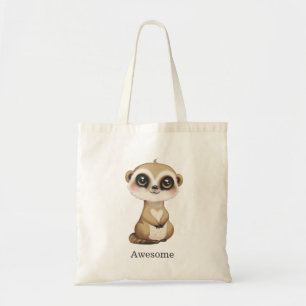 Tote Bag Cute Meerkat et texte personnalisé