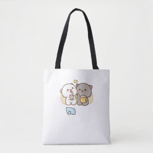 Tote Bag Cute Mochi Peach Cat