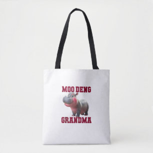 Tote Bag Cute MOO DENG GRANDMA Baby Hippo Granny Enseignant