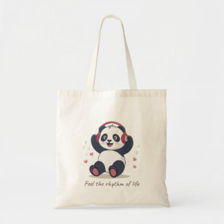 Tote Bag Cute Music Panda