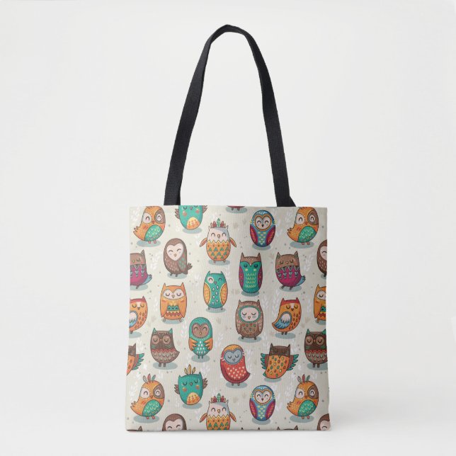 Tote Bag Cute Owl Motif (Devant)
