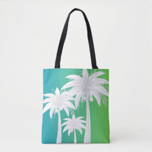Tote Bag Cute Palm Tree Blue Green Ombre Preppy Fourre-tout