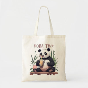 Tote Bag Cute Panda boire du thé à bulle, du boba tea
