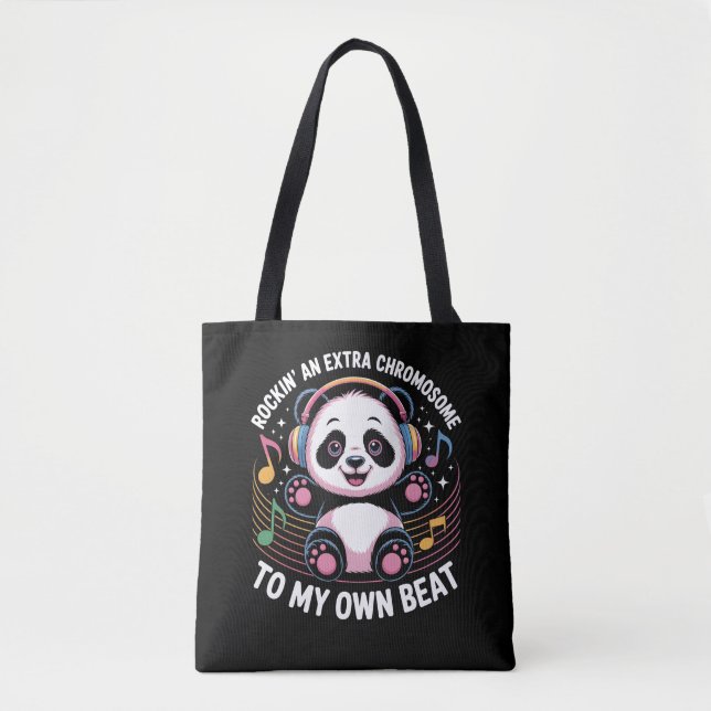 Tote Bag Cute Panda Funny Quotes (Devant)