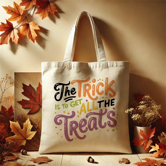 Tote Bag Cute Pastel Halloween "Le Trick est tous des cures (The perfect tote bag this halloween for all your happy haunting!)