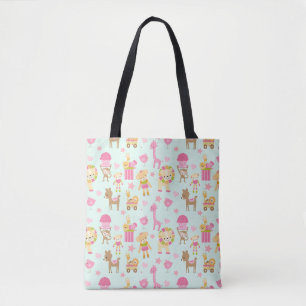 Tote Bag Cute Pattern avec Whimsical Animals & Toys