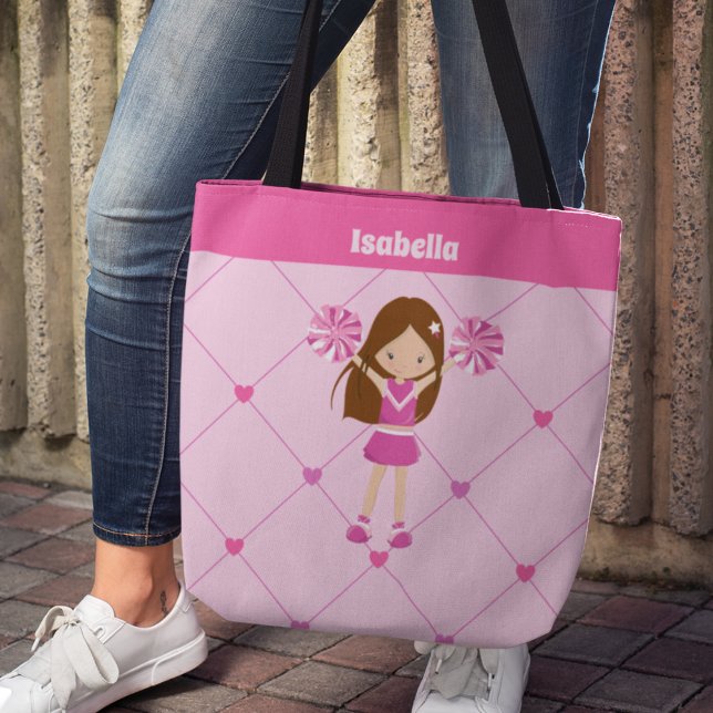 Tote Bag Cute Personnalisée Enfants Cheerled Pink Cheerled  (Créateur téléchargé)