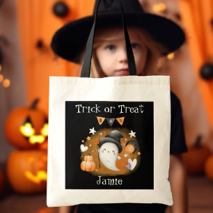 Tote Bag Cute Petit Boo Orange Black Candy Halloween