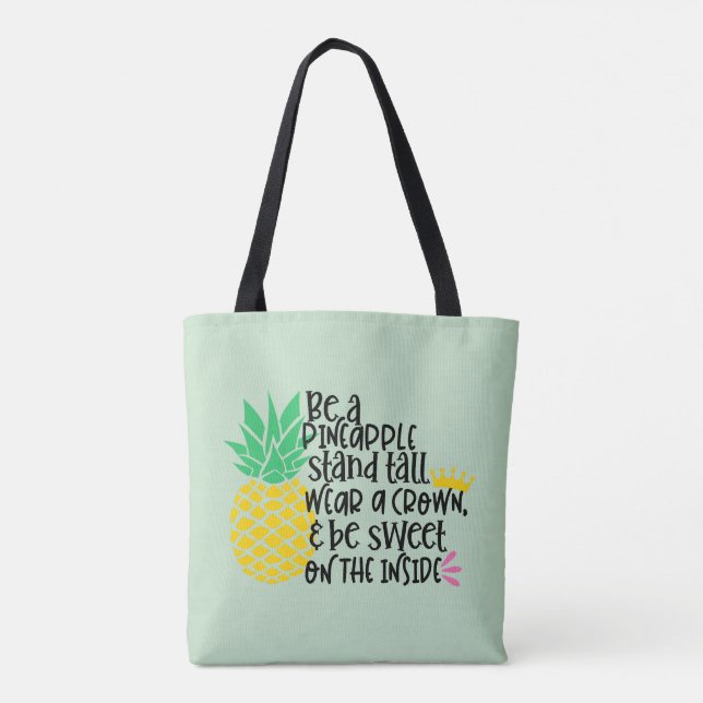 Tote Bag Cute Pineapple Yellow Be a Pineapple (Dos)