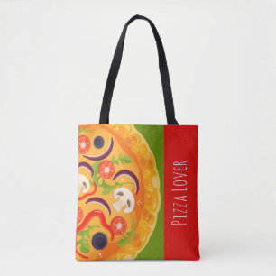 Tote Bag Cute pizza amoureux nourriture colorée