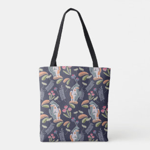 Tote Bag Cute Podenco et Galgo Floral Navy