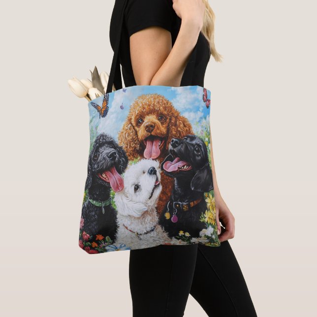 Tote Bag Cute Poodle et Goldendoodle Chien Fourre-tout (De près)