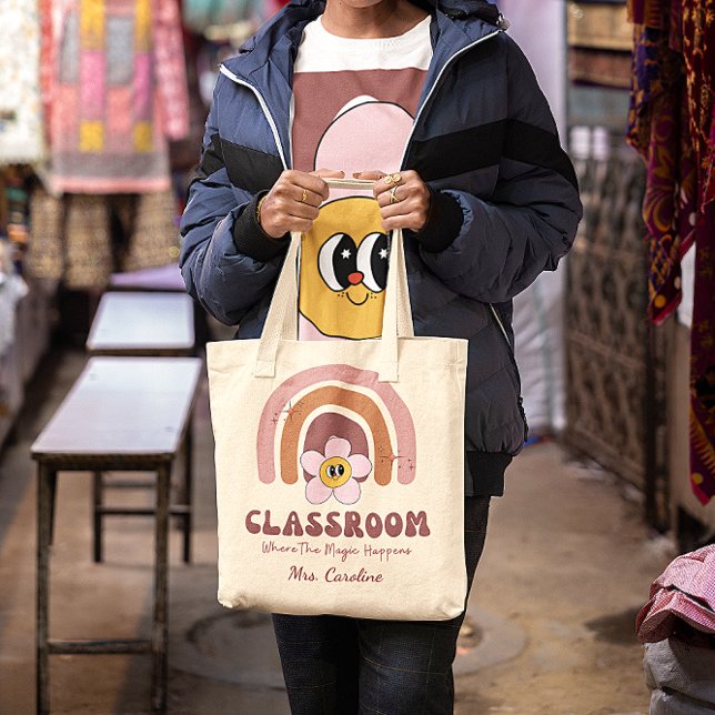 Tote Bag Cute Rainbow Classroom Où La Magie Arrive Enseigna (Créateur téléchargé)
