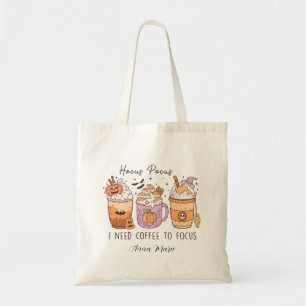Tote Bag Cute Retro Hocus J'ai besoin de café pour concentr