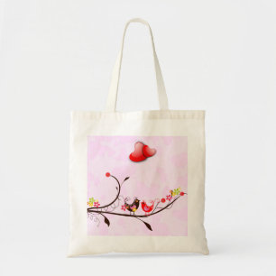 Tote Bag Cute Rose Brown & Rouge Valentines Inséparables