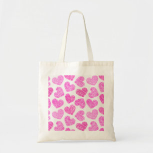 Tote Bag Cute rose Doodled Heart Valentine's Day Motif