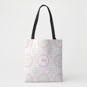 Tote Bag Cute rose Floral Minimaliste Calligraphie Wreath