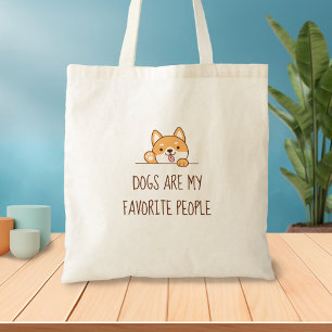 Tote Bag Cute Shiba Inu Corgi Chien Peeking au-dessus Citat