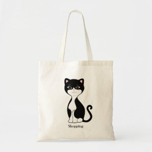 Tote Bag Cute Smart Tuxedo Chat