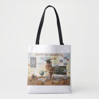 Tote Bag Cute Squirrel Teacher Retirement Shoulder Tote 202