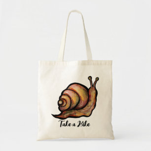 Tote Bag Cute take a hike snail art snails nature hiking