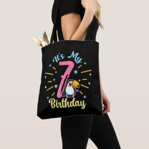 Tote Bag Cute Toucan 7e anniversaire 7 année fille de naiss