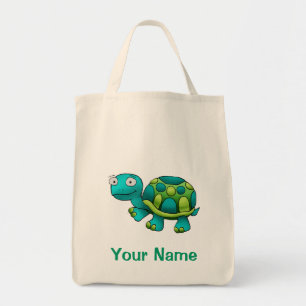 Tote Bag, Cute Tutle Cartoon, Use Your Name! Bag