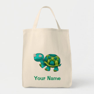 Tote Bag, Cute Tutle Cartoon, Use Your Name! Bag