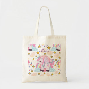 Tote Bag Cute Unicorn Arc en Ciel Magique Personnalisé